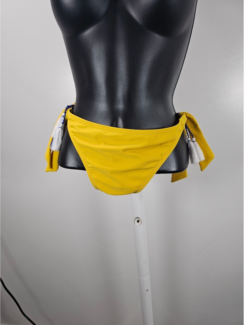 Hapari Yellow High-Waisted Bikini Bottoms with Tassel Ties